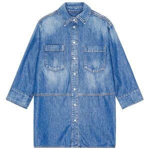 Ganni, Dames, Jassen, Blauw, Maat: S/M Denim,