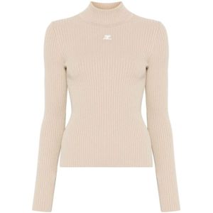 Courrèges, Dames, Truien, Beige, Maat: S