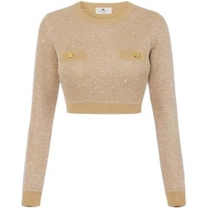 Elisabetta Franchi, Dames, Truien, Geel, Maat: S Wol,