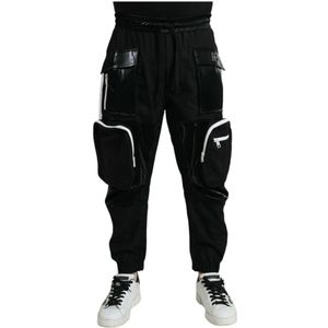 Dolce & Gabbana, Heren, Broeken, Zwart, Maat: M Nylon,