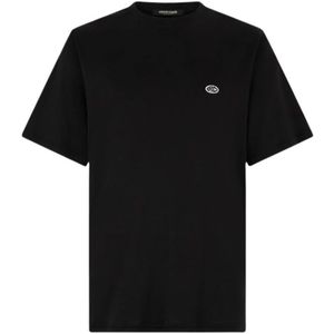 Roberto Cavalli, Heren, Tops, Zwart, Maat: L Katoen,