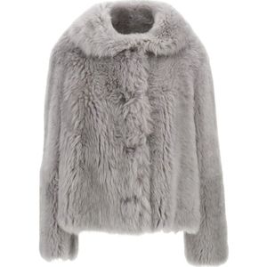 1972 Desa, Dames, Jassen, Grijs, Maat: S Leer,