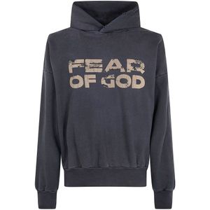Fear Of God, Heren, Sweatshirts & Hoodies, Zwart, Maat: S Katoen,