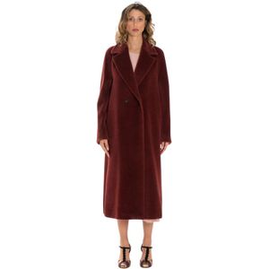 Max Mara Studio, Dames, Mantels, Rood, Maat: M Leer,