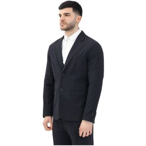 Armani Exchange - Single-Breasted Jas - Blauw - Heren