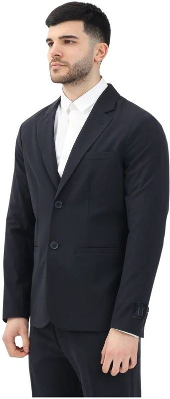 Armani Exchange - Single-Breasted Jas - Blauw - Heren