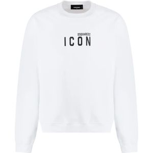Dsquared2, Heren, Sweatshirts & Hoodies, Wit, Maat: M Katoen,