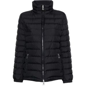 Moncler, Heren, Jassen, Blauw, Maat: L Leer,