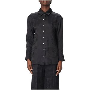 Kenzo, Dames, Blouses & Shirts, Zwart, Maat: 2XS