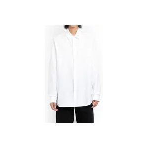 Versace Witte Poplin Jacquard Overhemd , White , Heren , Maat: XL