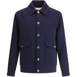 Valentino, Heren, Jassen, Blauw, Maat: M Wol,