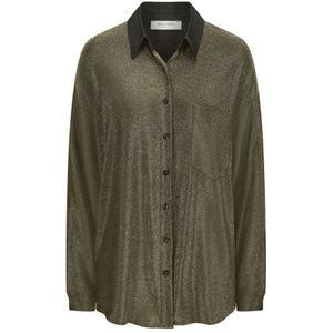 Nicowa - Lopawi - Blouse - Groen - Oversized - Zacht Lamé Jersey