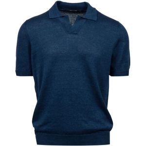 Tagliatore, Heren, Tops, Blauw, Maat: 3XL Katoen,