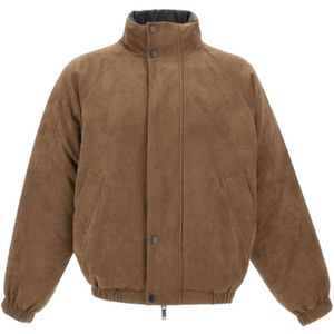 Emporio Armani, Heren, Jassen, Bruin, Maat: M Poliester,