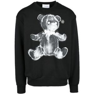 Philipp Plein, Heren, Sweatshirts & Hoodies, Zwart, Maat: XL Katoen,