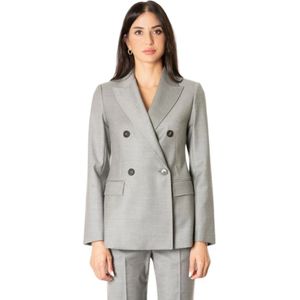 Max Mara Studio, Dames, Jassen, Grijs, Maat: M Wol,