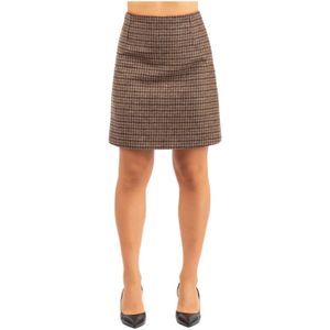 Max Mara - Vata - A-lijnrok - Bordeaux - Wol - Pied de Poule