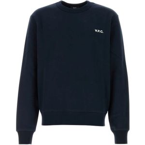 A.p.c., Heren, Sweatshirts & Hoodies, Blauw, Maat: M Katoen,