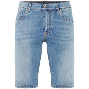 Billionaire, Heren, Korte broeken, Blauw, Maat: W28 Leer,