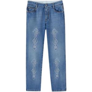 Ermanno Scervino, Dames, Jeans, Blauw, Maat: M Denim,