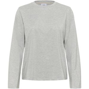 Saint Tropez, Dames, Tops, Grijs, Maat: M Leer,