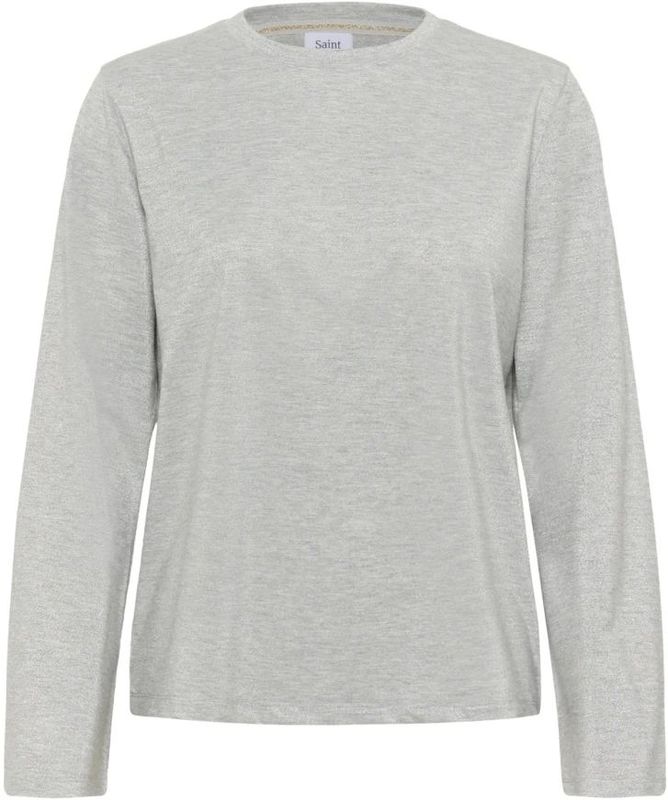 Saint Tropez, Dames, Tops, Grijs, Maat: M Leer,