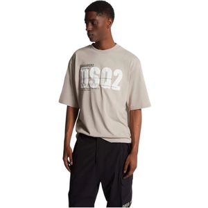 Dsquared2, Heren, Tops, Beige, Maat: L Katoen,