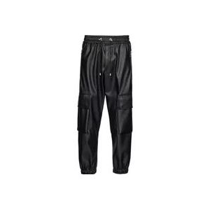 Balmain Faux leather cargo trousers , Black , Heren , Maat: XL