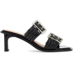Ganni, Dames, Schoenen, Zwart, Maat: 39 EU Leer,