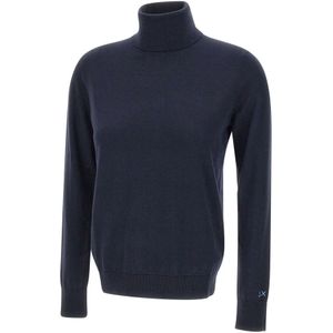 Sun68, Dames, Truien, Blauw, Maat: M Katoen,