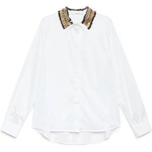 Maliparmi, Dames, Blouses & Shirts, Wit, Maat: M Katoen,