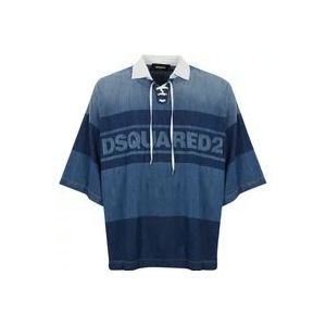 Dsquared2 Denim Overhemden voor Mannen , Blue , Heren , Maat: XS