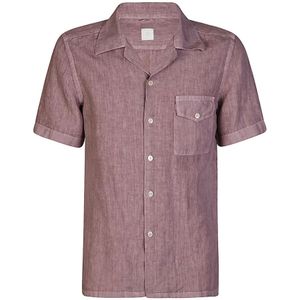 Eleventy, Heren, Overhemden, Paars, Maat: 2XL Linnen,