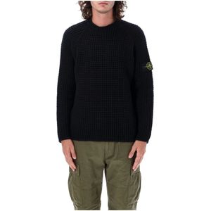 Stone Island, Heren, Truien, Zwart, Maat: S Wol,