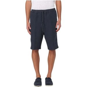 120% Lino, Heren, Korte broeken, Blauw, Maat: S Linnen,