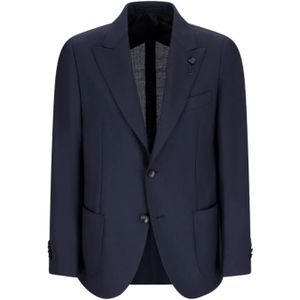 Lardini, Heren, Jassen, Blauw, Maat: M Wol,