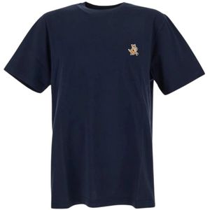 Maison Kitsuné, Heren, Tops, Blauw, Maat: M Katoen,