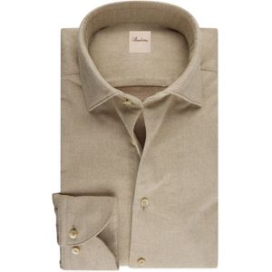 Stenströms - Slim Fit Flannel Skjorte - Beige - Overhemd