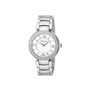 Versace Leda Diamonds Roestvrijstalen Horloge , Gray , Dames , Maat: ONE Size