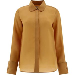 Max Mara, Dames, Blouses & Shirts, Beige, Maat: XS Zijde,