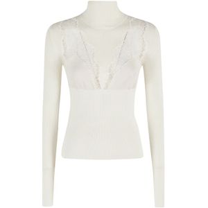 Blumarine, Dames, Truien, Wit, Maat: M Wol,