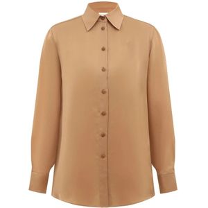 Zimmermann, Dames, Blouses & Shirts, Beige, Maat: L Satijn,