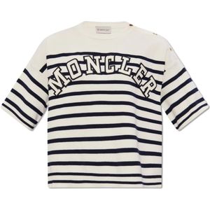 Moncler, Dames, Tops, Wit, Maat: L Katoen,