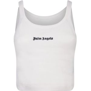 Palm Angels - Mouwloze Top - Wit - Katoen