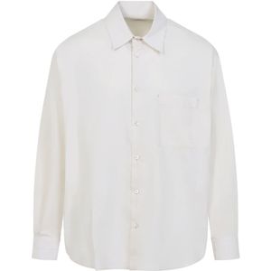 Lemaire - Overhemd - Wit - Katoen-Zijde Mix