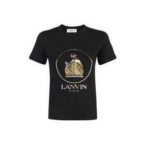 Lanvin T-Shirt , Black , Dames , Maat: XS
