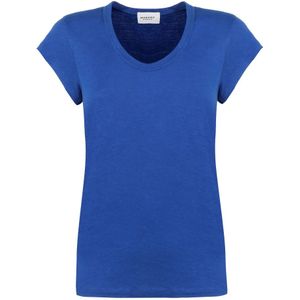 Marant étoile, Dames, Tops, Blauw, Maat: M Linnen,
