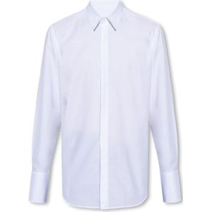 Ferragamo, Heren, Overhemden, Wit, Maat: M Katoen,