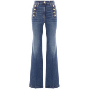 Elisabetta Franchi, Dames, Jeans, Blauw, Maat: W30