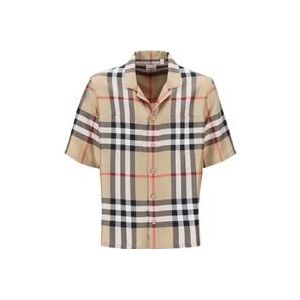 Burberry Tartan Zijden Bowling Shirt , Multicolor , Heren , Maat: XL